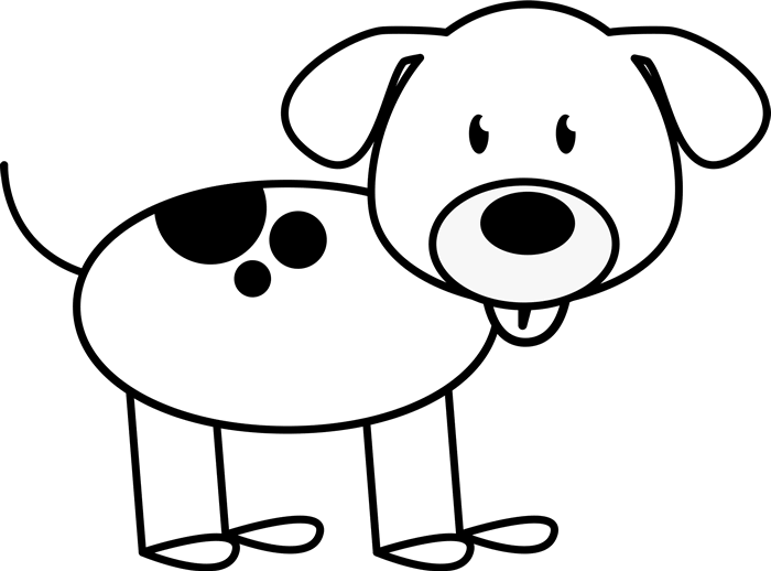Dog Spots On Back Outline Stamp - Stick Figure Clipart Outline Free - Png Download (700x518), Png Download