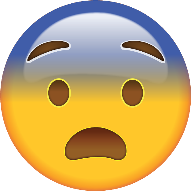 Fearful Face Emoji - Fearful Emoji Clipart (600x600), Png Download