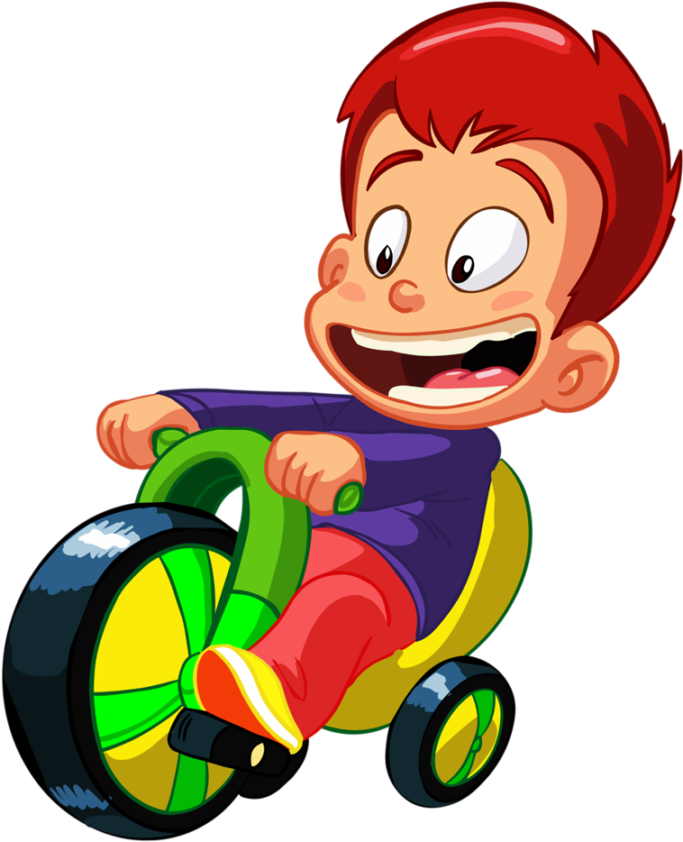 Parks & Recreation - Boy Bicycle Cartoon Png Clipart (850x1024), Png Download