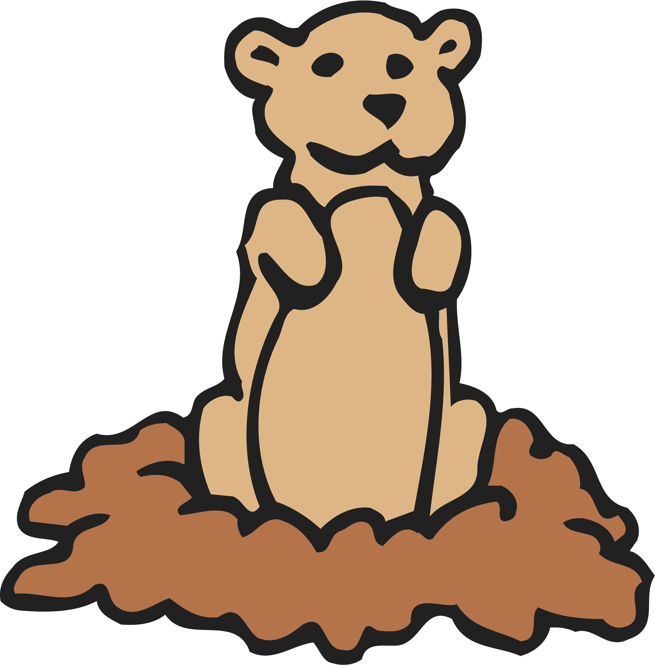 Blue Groundhog Clip Art - Groundhog Cartoon - Png Download (2121x2154), Png Download