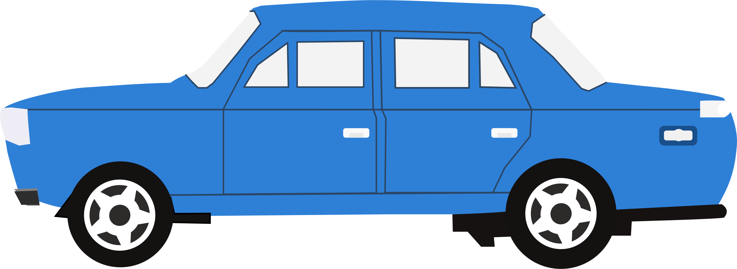 Car 16 Clip Library - Blue Big Car Clipart - Png Download (2400x878), Png Download