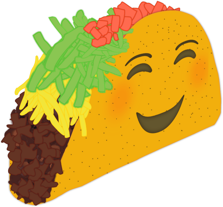 Happy Taco Car Decal Clipart Happy Taco - Happy Face Taco - Png Download (750x750), Png Download