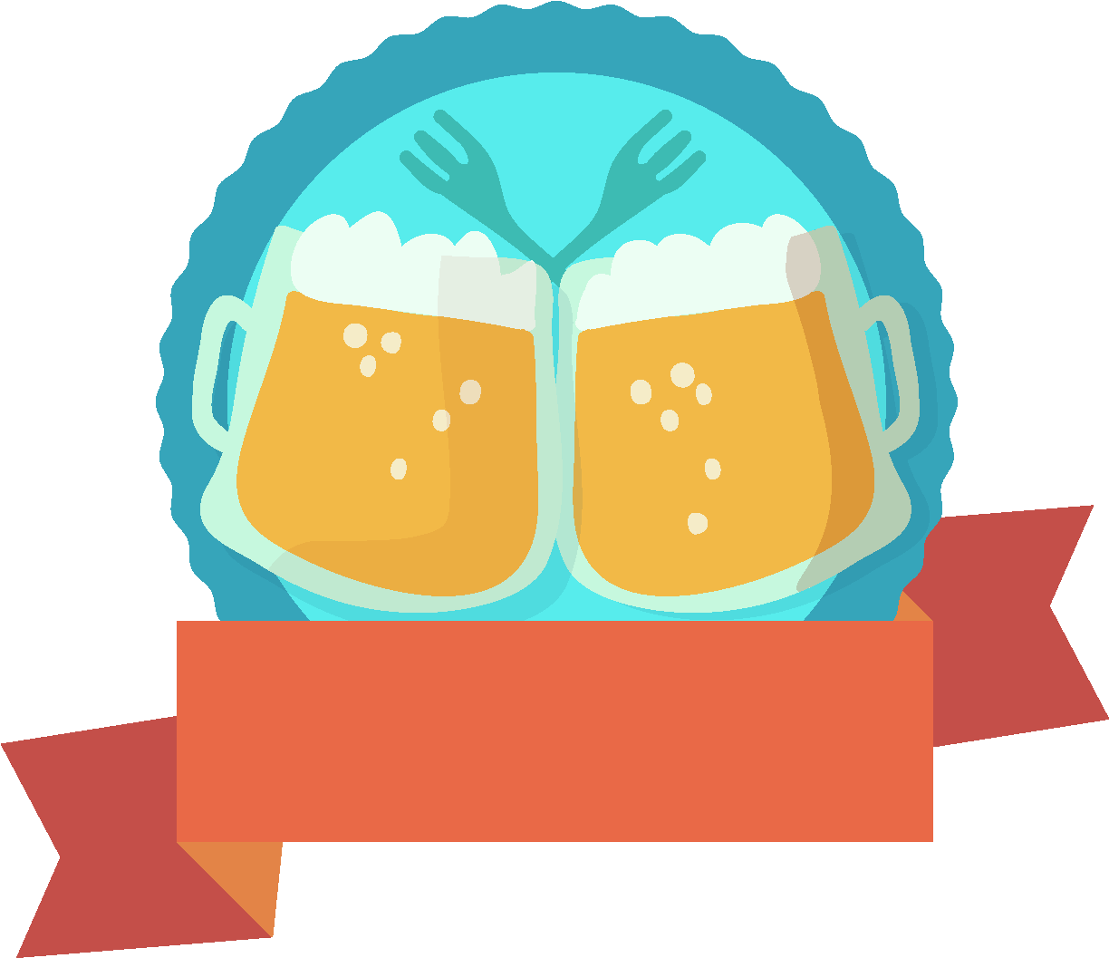 Cartoon Beer Icon Streamers Elements - Beer Clipart (1772x1378), Png Download