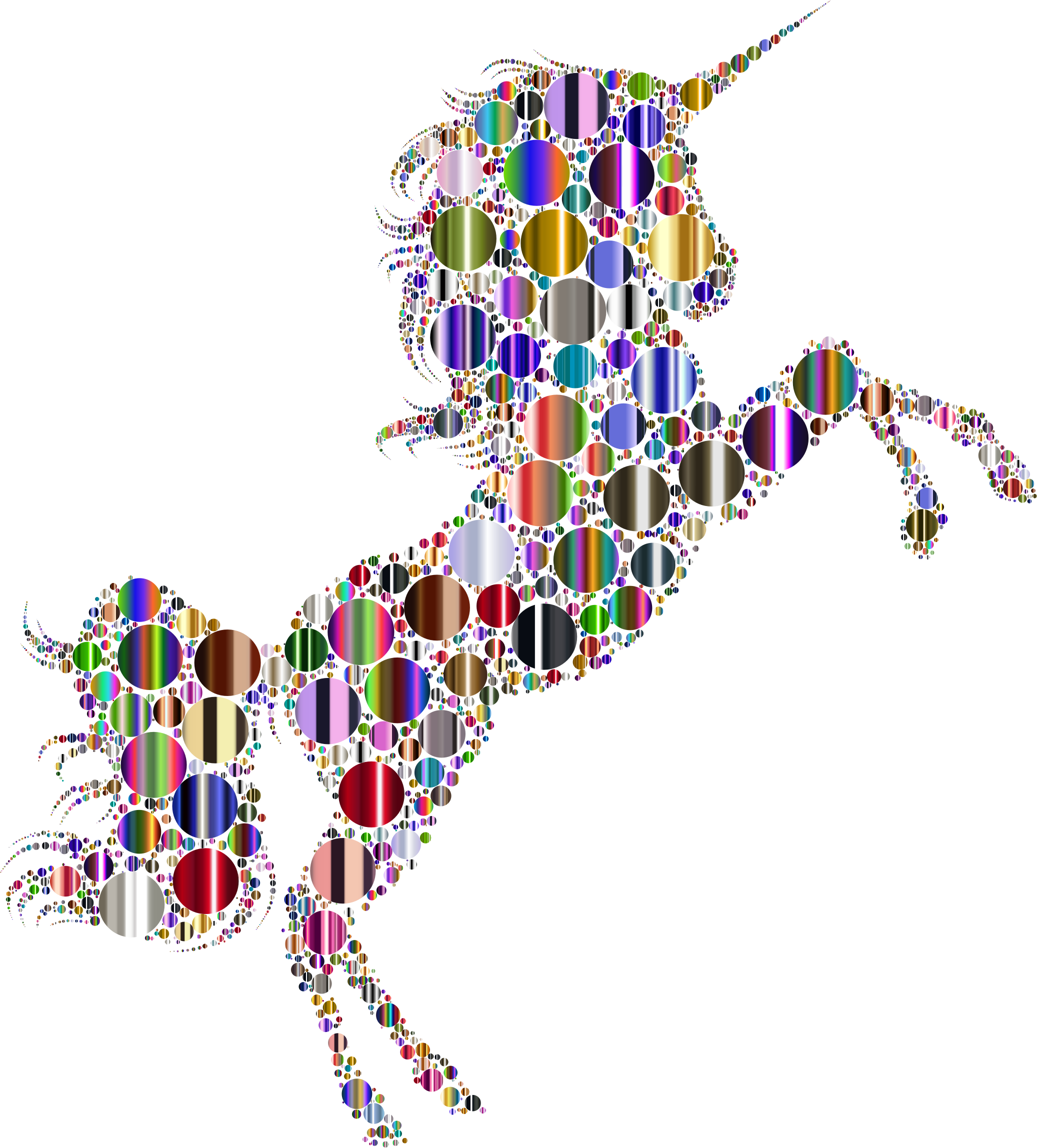 Big Image - Jumping Gold Unicorn Clipart (2074x2296), Png Download
