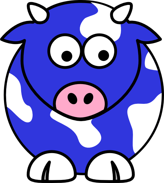 Blue Cow Svg Clip Arts 534 X 594 Px - Png Download (534x594), Png Download