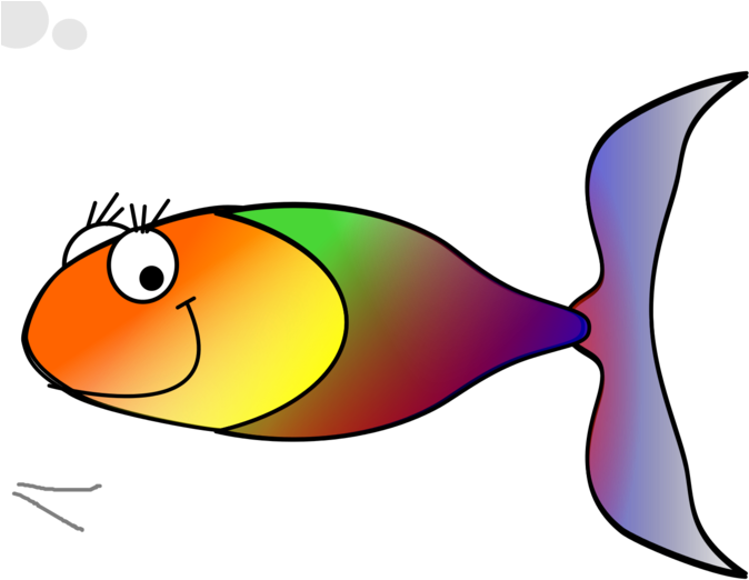 Fish Fry Clipart Group Free - Transparent Rainbow Fish Cartoon - Png Download (700x524), Png Download