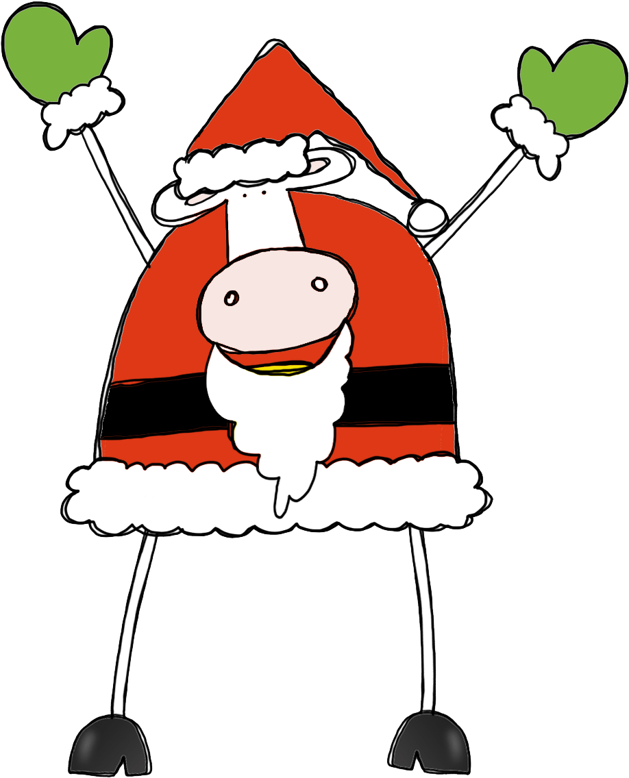 Christmas Cow Pictures - Christmas Cow Clipart Free - Png Download (999x1171), Png Download