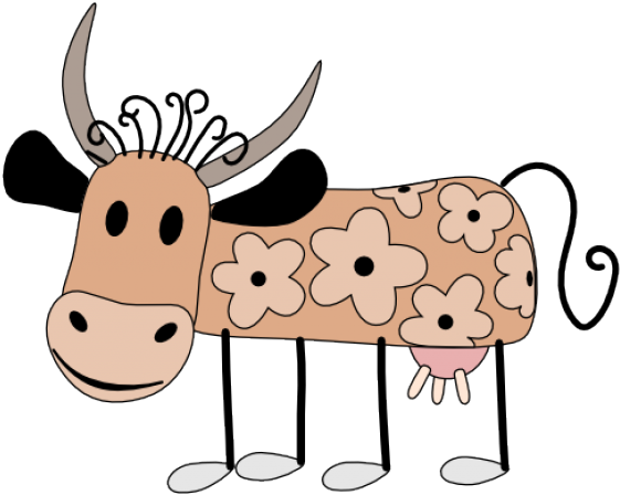 Cartoon Cow Shower Curtain Clipart (640x480), Png Download
