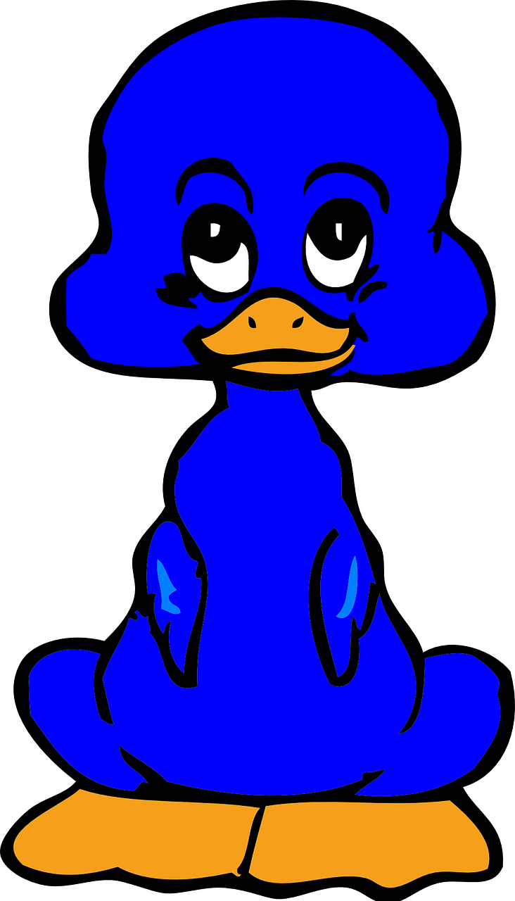 Vector - Blue Baby Duck Round Ornament Clipart (732x1280), Png Download