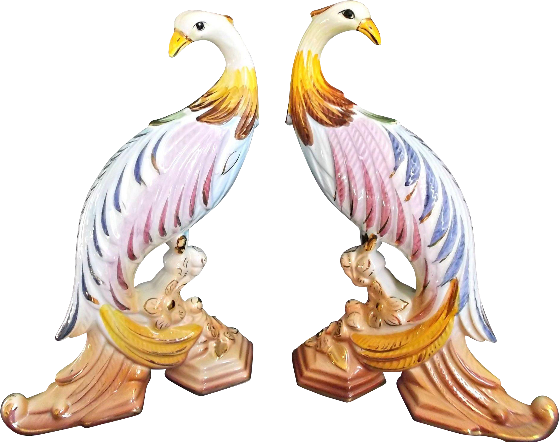 A Pair Of Colorful Vintage Bird Figurines Made In Portugal - Illustration Clipart (1872x1872), Png Download