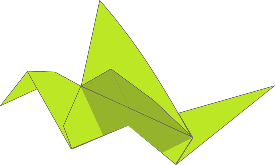 Flying Origami Bird Clipart (800x483), Png Download