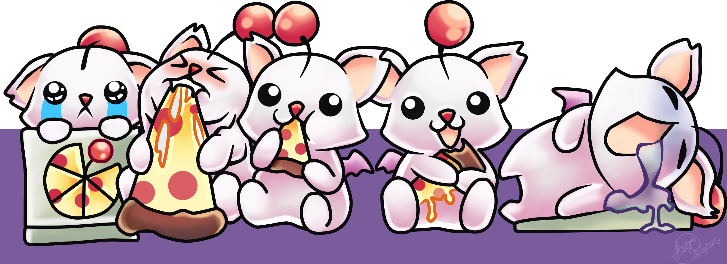 Thank You - Moogle Pizza Clipart (2448x892), Png Download