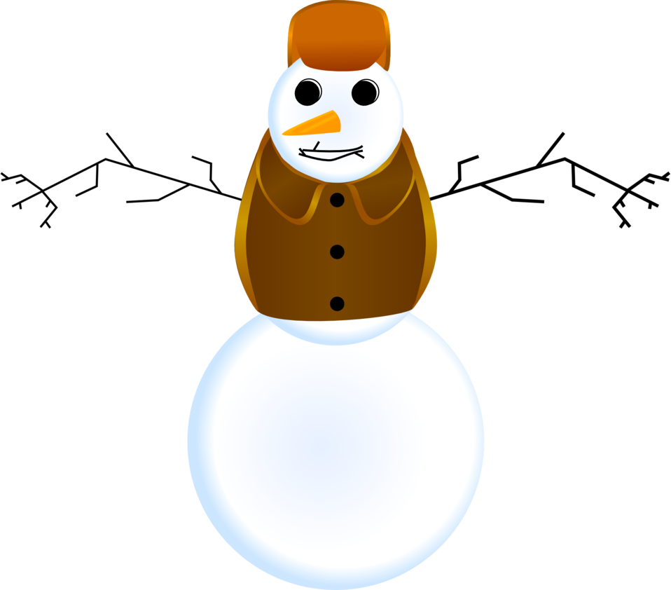 Snowman With Clothes - Snowman With Long Arms Clipart (958x842), Png Download