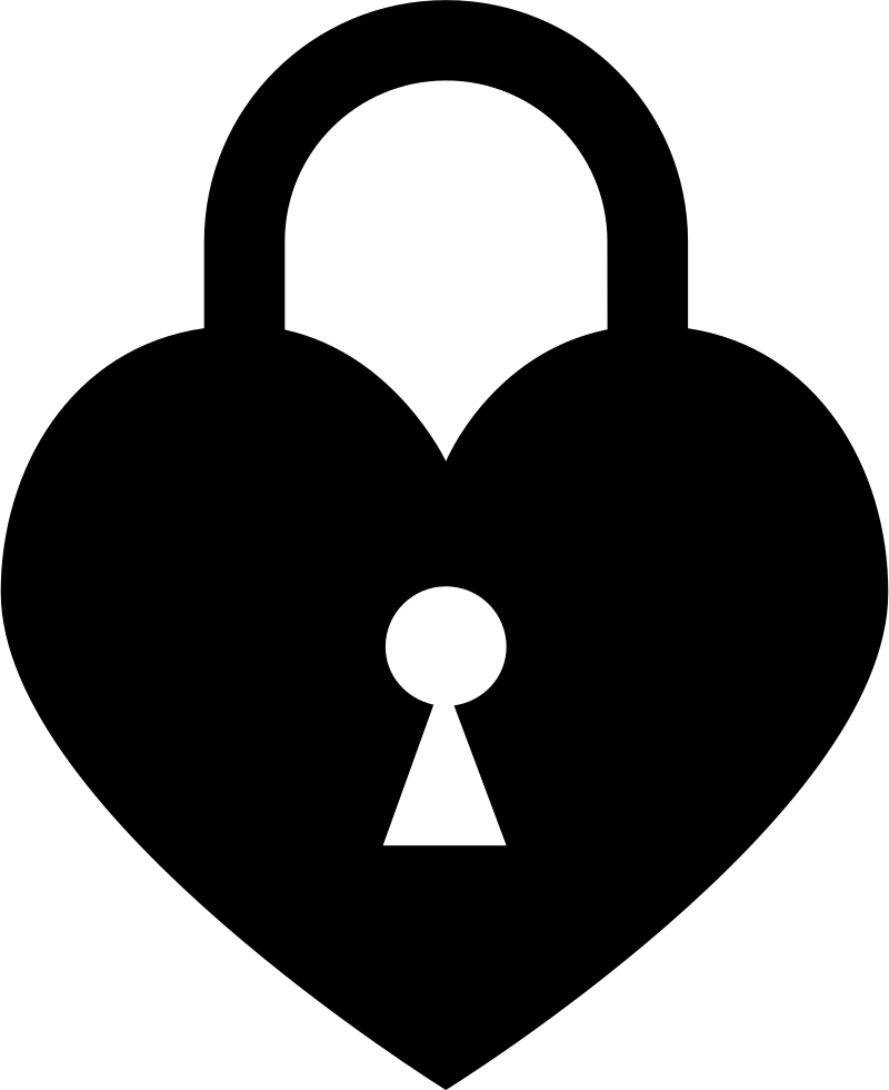Locked Svg Png Icon - Heart Lock Clip Art Transparent Png (800x980), Png Download