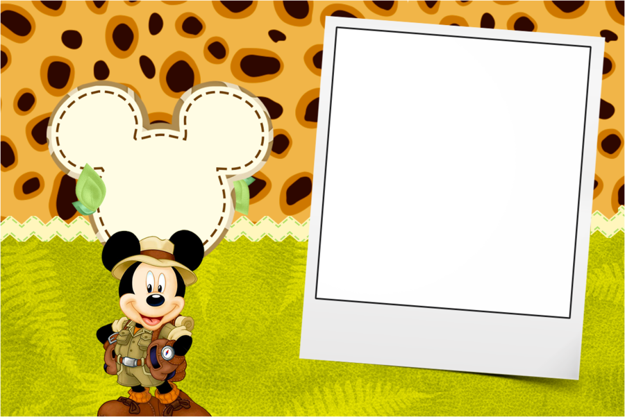 Download Moldura Safari Png Clipart Convite Picture - Mickey Safari Transparent Png (900x601), Png Download