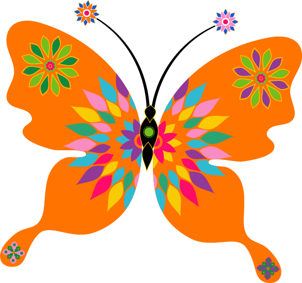 ‿✿⁀butterflies‿✿⁀ - Butterfly Color Orange Clipart - Png Download (587x550), Png Download