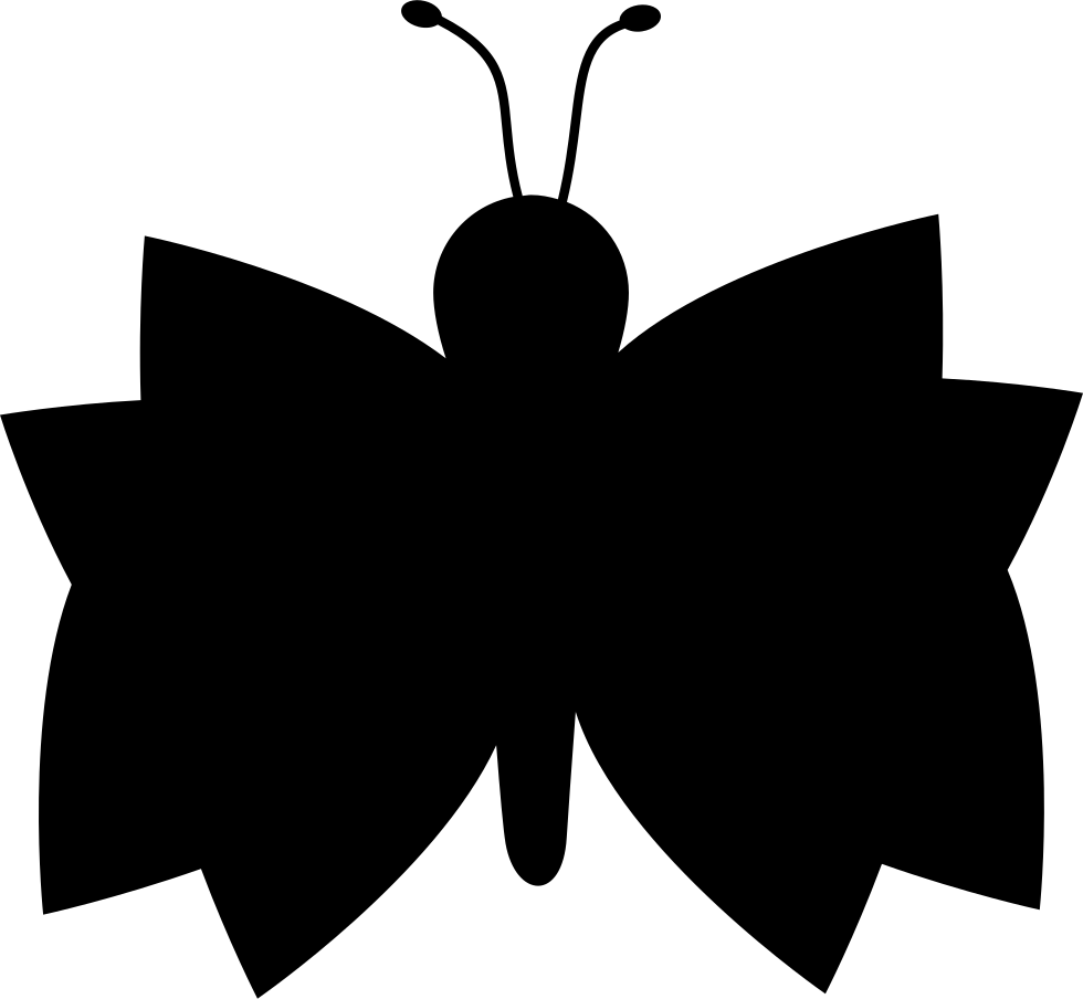Butterfly Black Top View Silhouette Comments - Silhouette Clipart (980x904), Png Download
