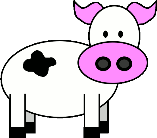 Cattle Clipart Moo - Cartoon - Png Download (1052x744), Png Download