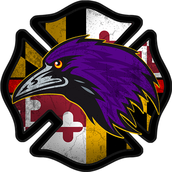 Maryland Ravens Firefighter Decal - Cruz De Malta Y Estrella De La Vida Clipart (600x600), Png Download