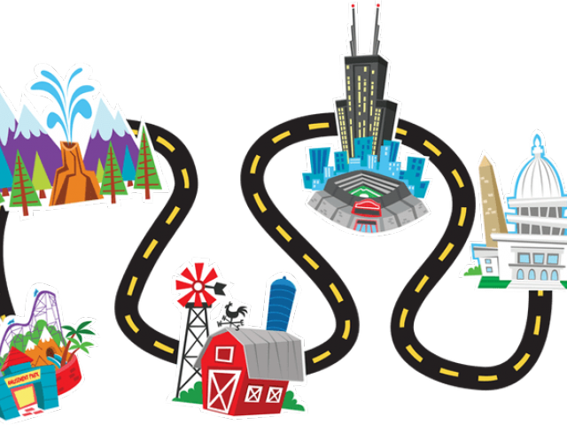 Maps Clipart Road - Road Trip Map Png Transparent Png (640x480), Png Download