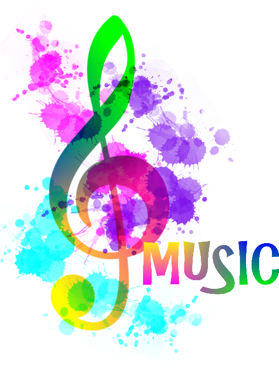 Music Notes Clipart Rainbow - Funky Treble Clef - Png Download (565x800), Png Download