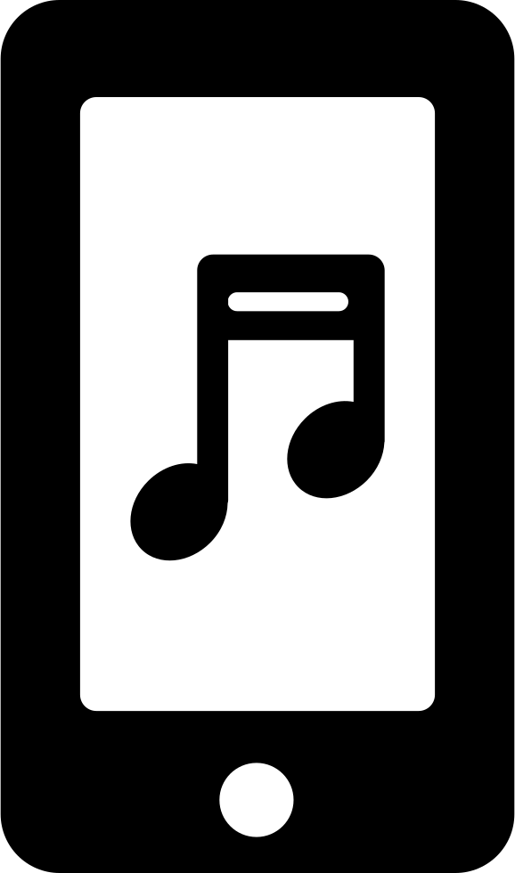 Musical Note On Phone Screen Comments - Mobile Phone Clipart (578x980), Png Download