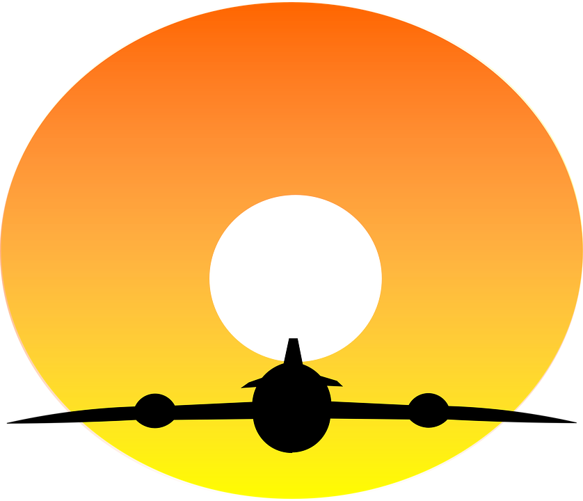 Yellow Airplane Cliparts 3, Buy Clip Art - Sunset - Png Download (838x720), Png Download