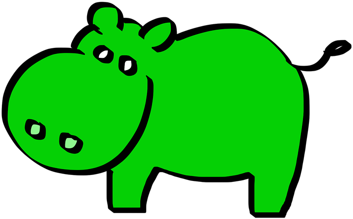 Manatee Clipart 7, Buy Clip Art - Green Hippo - Png Download (960x720), Png Download