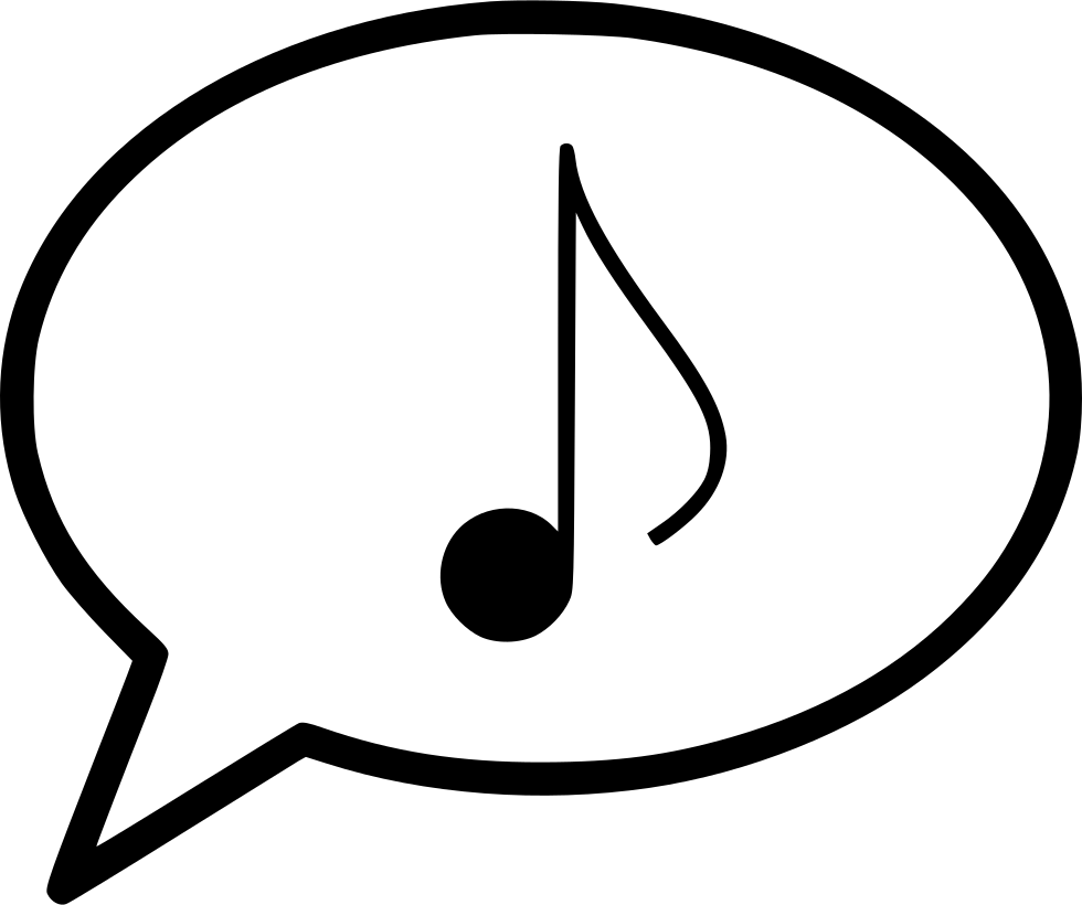 Bubble Message Musical Eighth Note Comments - Atras Clipart (980x820), Png Download