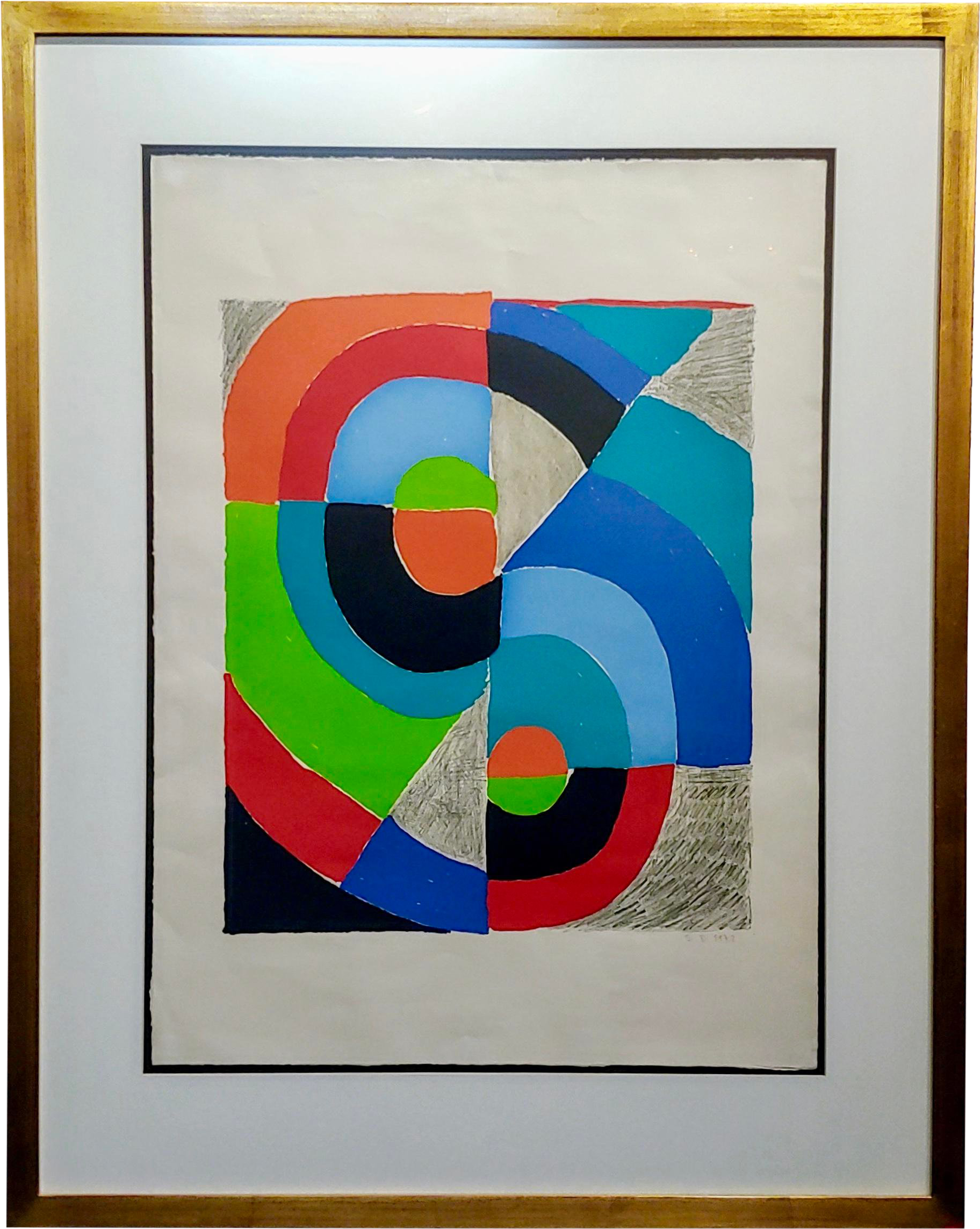 1972 Vintage Sonia Delaunay "demi Circles Couleur" - Sonia Delaunay Clipart (2026x2539), Png Download