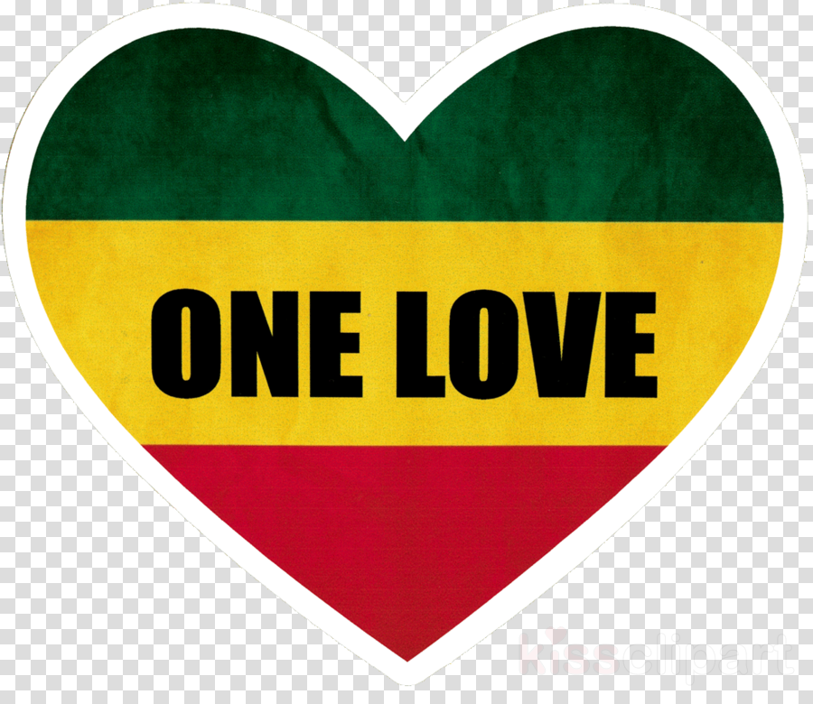 Download Rasta Heart Clipart Sticker Reggae Decal Heart - Rasta One Love Heart - Png Download (900x780), Png Download