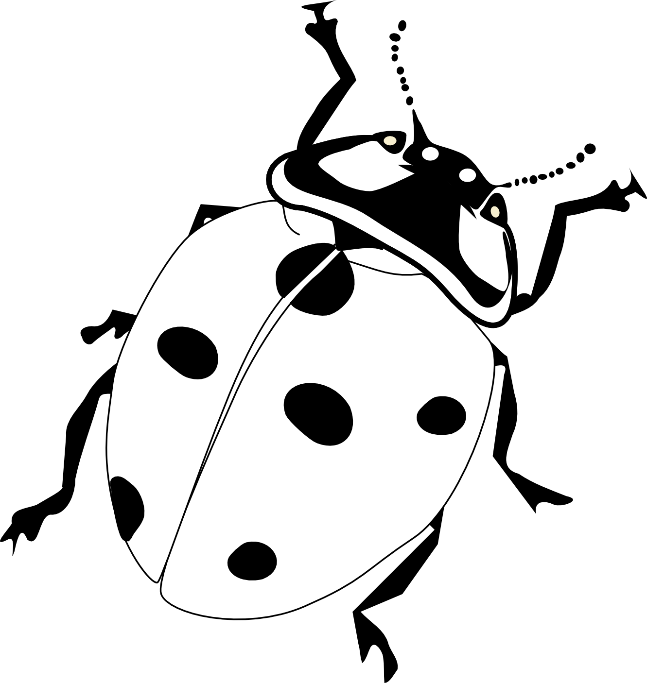 Download Free Printable "ladybug Drawing" Template Clipart (615x650), Png Download