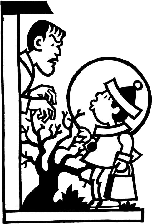 More Kids Fun - Trick-or-treating Clipart (576x756), Png Download