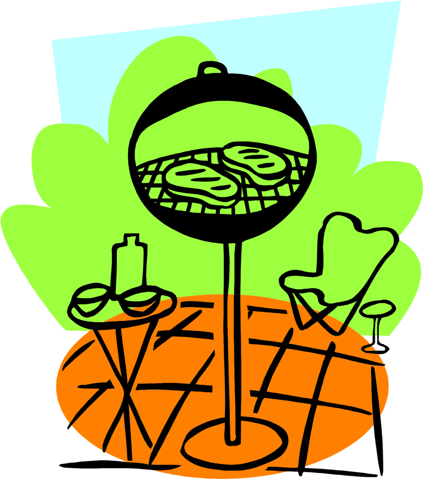 Bbq - Bbq Picnic Clipart (1458x1552), Png Download
