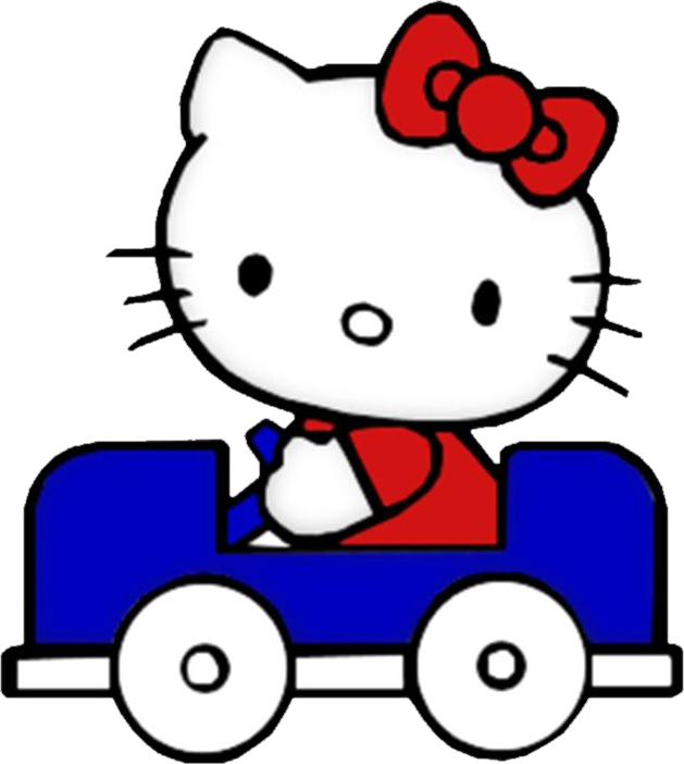 Hello Clipart Une - Hello Kitty In A Car - Png Download - Full Size ...