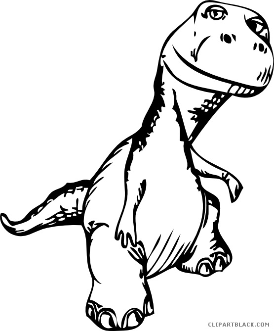 Page Of Clipartblack Com Animal Free Images - Black And White Dinosaur Png Transparent Png (555x669), Png Download
