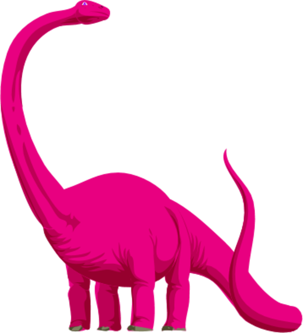 Pink Dinosaur Cliparts - Pink Long Neck Dinosaur - Png Download (600x660), Png Download