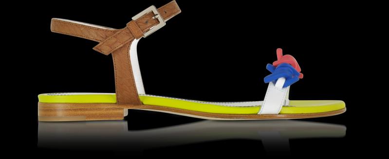 Babe Wire Multicolor Leather Flat Sandal Dsquared2 - Sandal Clipart (799x327), Png Download