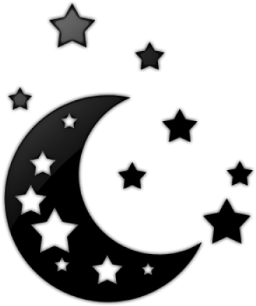 Drawn Falling Stars Moon - Transparent Moon And Stars Clipart - Full