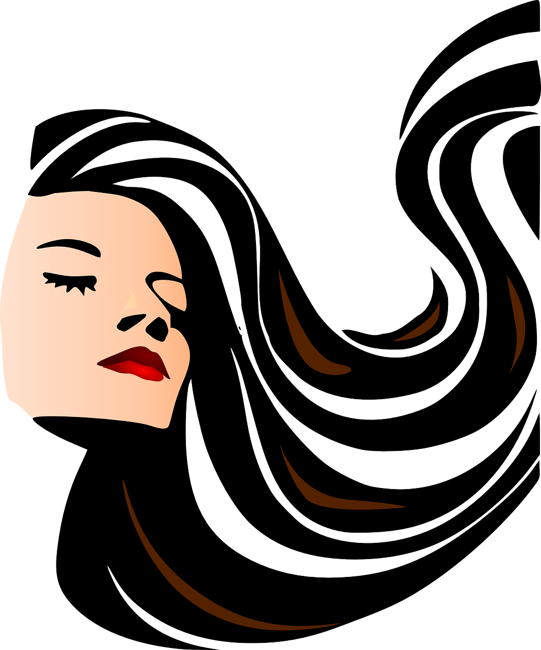 Woman Girl Beauty Face Png Image Long Hair Clip Art