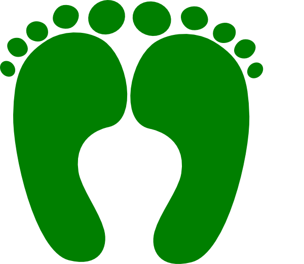 Green Happy Feet Clipart (600x522), Png Download