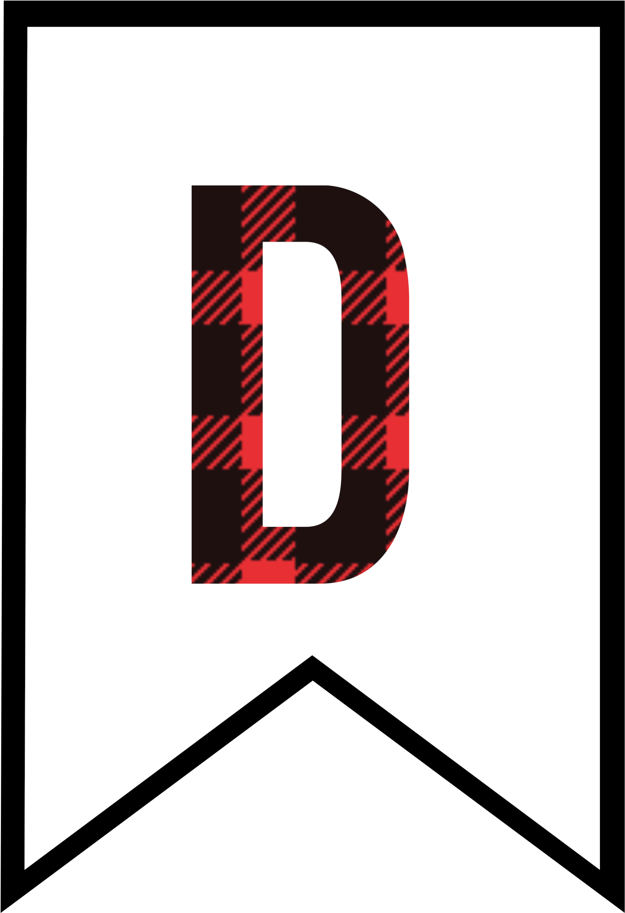 Banner Letters, Letter D - Buffalo Plaid Letters Free Clipart (2083x2986), Png Download