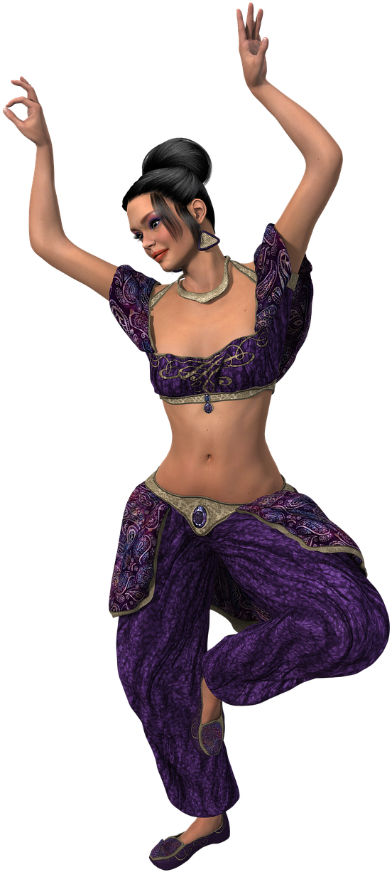 Picture Of A Girl Dancing 4, Buy Clip Art - Belly Dance De Dos - Png Download (540x720), Png Download