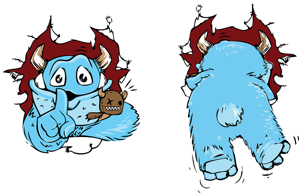 Adorable Cartoon Monster Clipart (960x620), Png Download