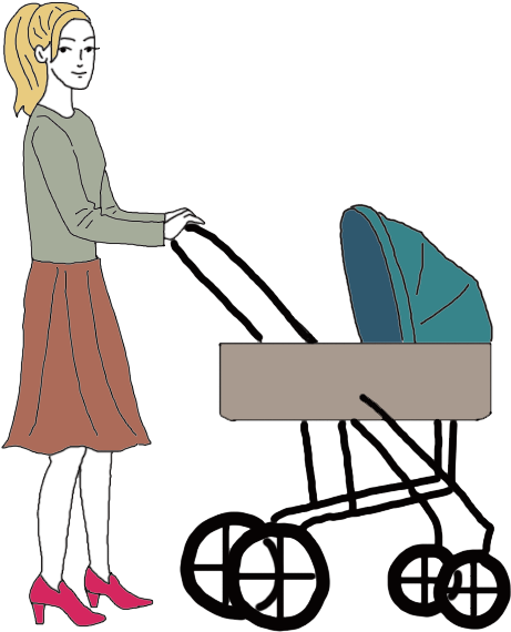 Clipart Mom Baby Stroller - Perambulator - Png Download (600x600), Png Download