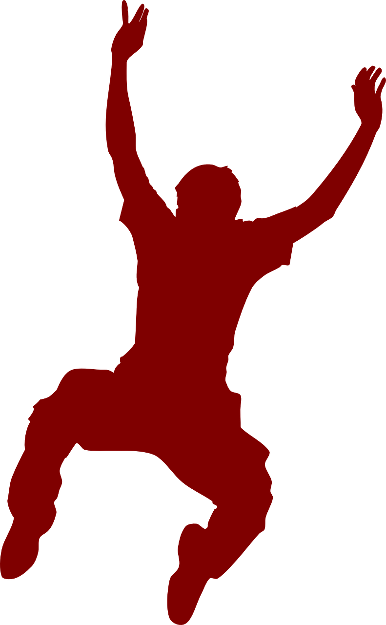 Jumping Silhouette Clipart (445x720), Png Download