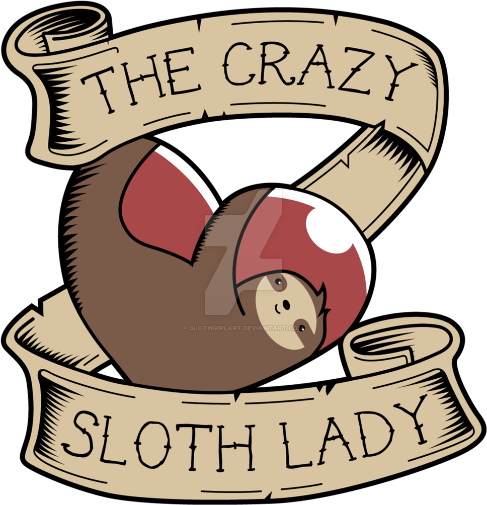 Banner Royalty Free Stock Crazy Lady Clipart - Crazy Sloth Lady - Png Download (1024x1063), Png Download