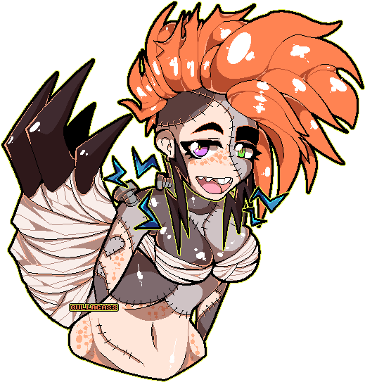 Monster Girl Cass Pixel Gif - Monster Girl Pixel Gif Clipart (544x571), Png Download