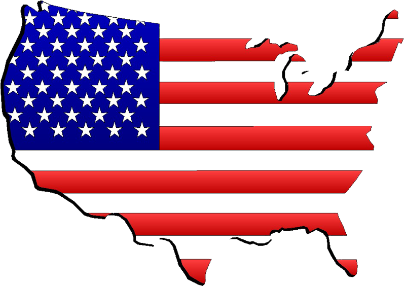 United States Of America Luxury Eyewear - America With American Flag Clipart (815x578), Png Download