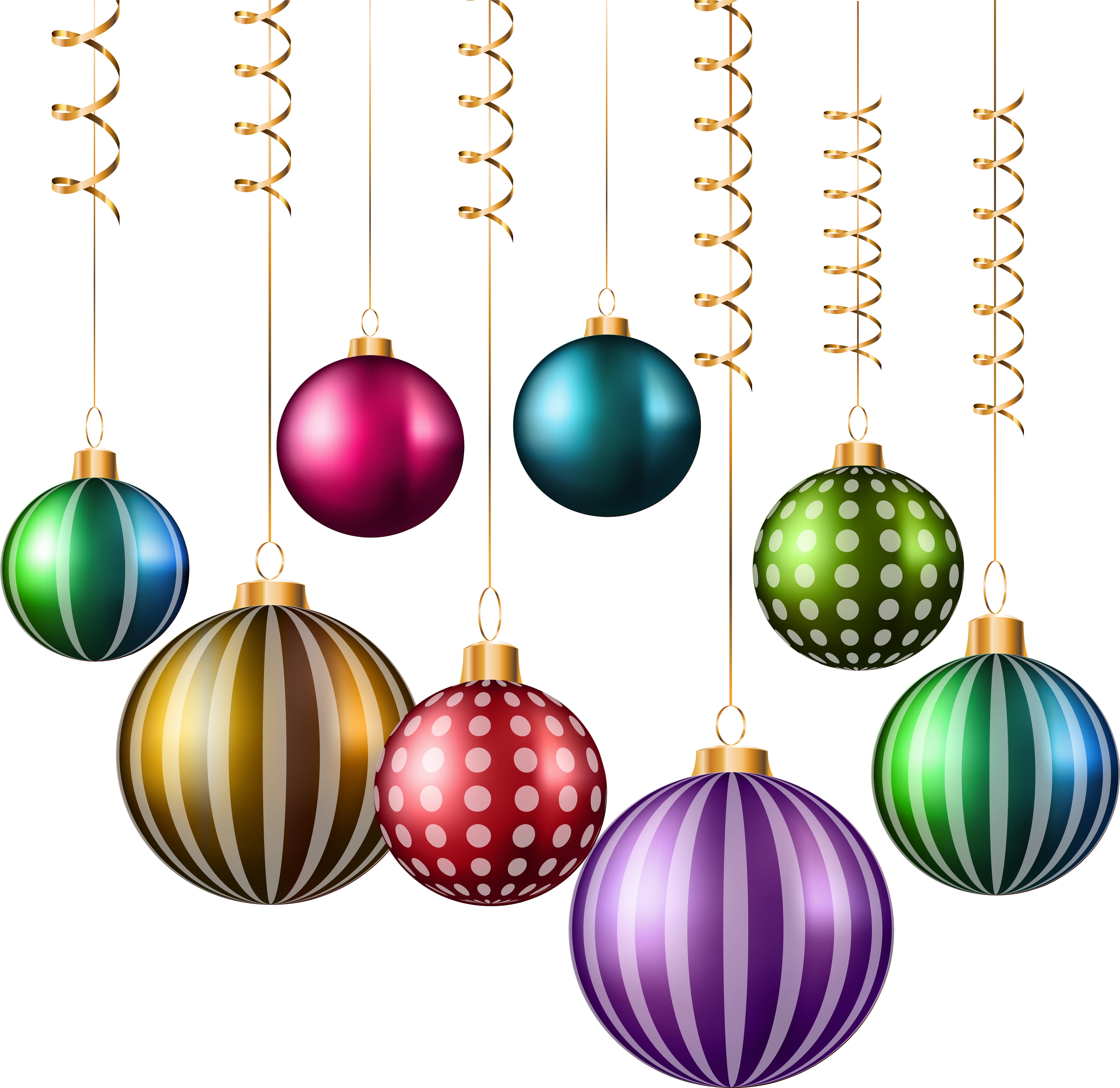 Clip Art Christmas Ornament Balls - Png Download (7287x7000), Png Download